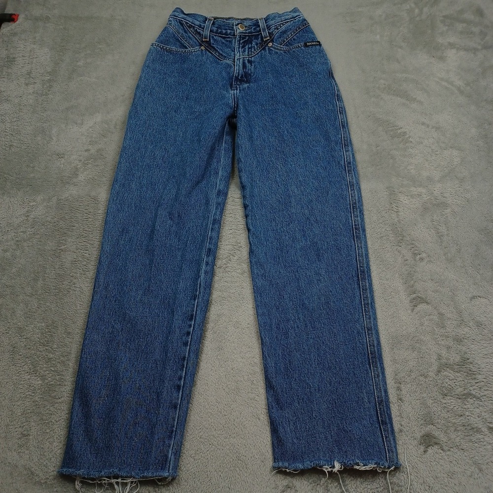 Vintage Rocky Mountain Jeans Womens 5 Blue Denim Western Bareback Cowgirl